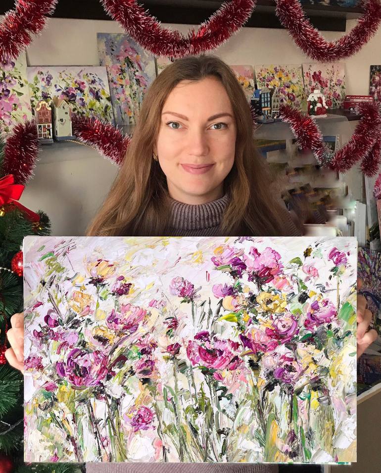 Original Abstract Expressionism Floral Painting by Anastasia Grace