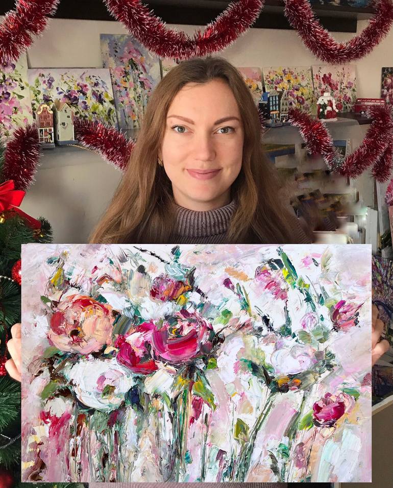 Original Abstract Floral Painting by Anastasia Grace