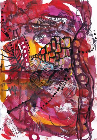 Original Expressionism Abstract Drawings by Shereen H K