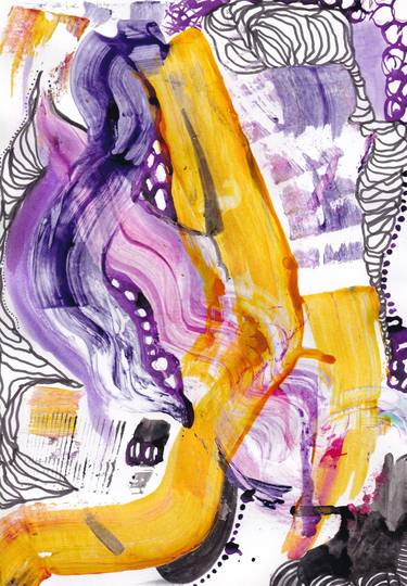 Original Abstract Expressionism Abstract Drawings by Shereen H K