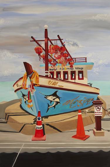 Print of Boat Paintings by Eloisa Ballivian