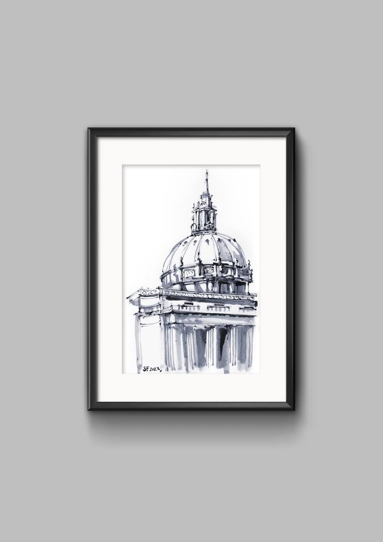 Original Expressionism Cities Drawing by Tatiana Alekseeva