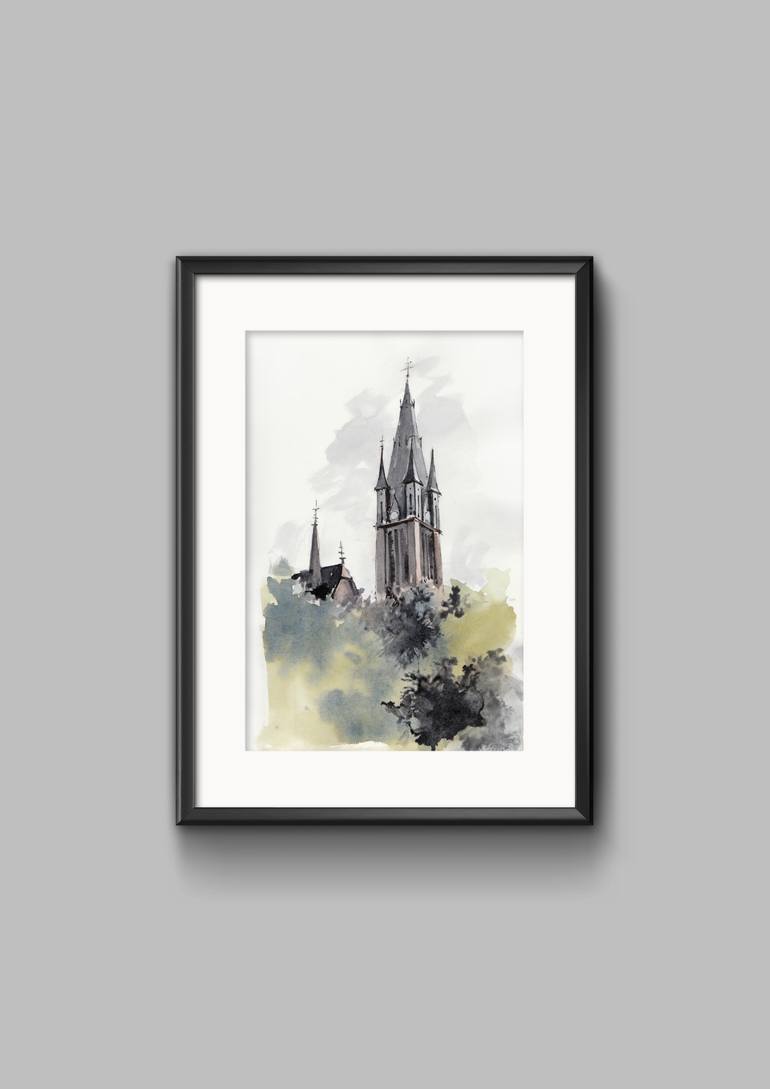 Original Expressionism Architecture Painting by Tatiana Alekseeva