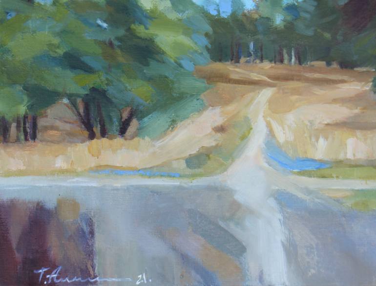 Original Abstract Landscape Painting by Tatiana Alekseeva