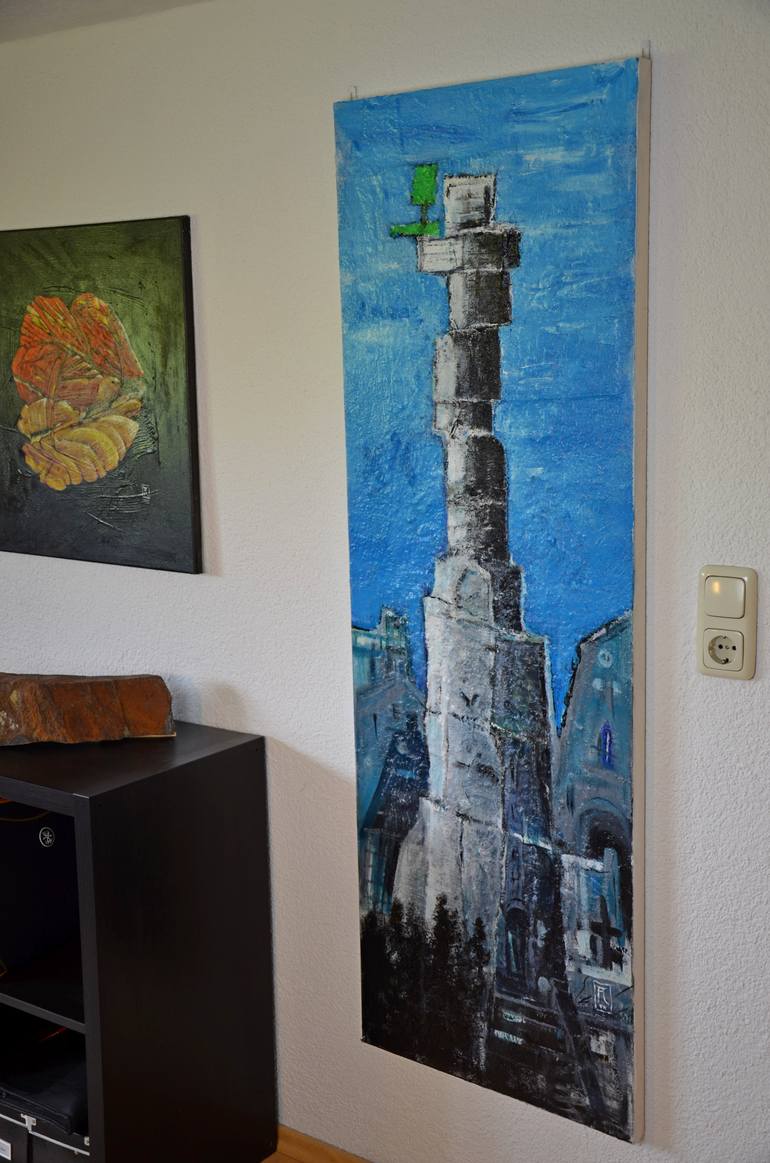 Original Conceptual Abstract Painting by Guenter Rauch