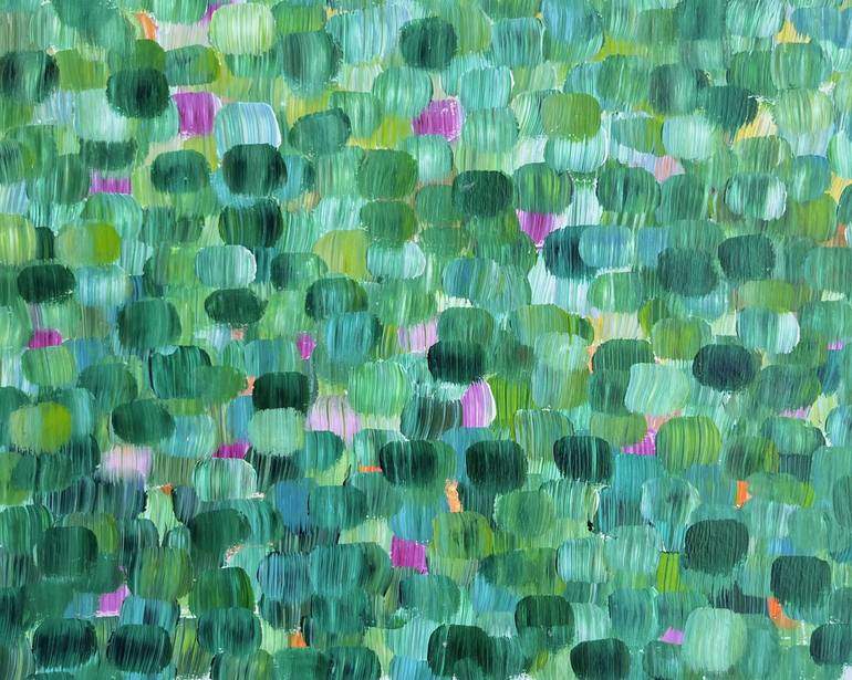 Original Abstract Painting by Sarah Cb Guthrie | Abstract Art on Paper | Waylaid by All the Green
