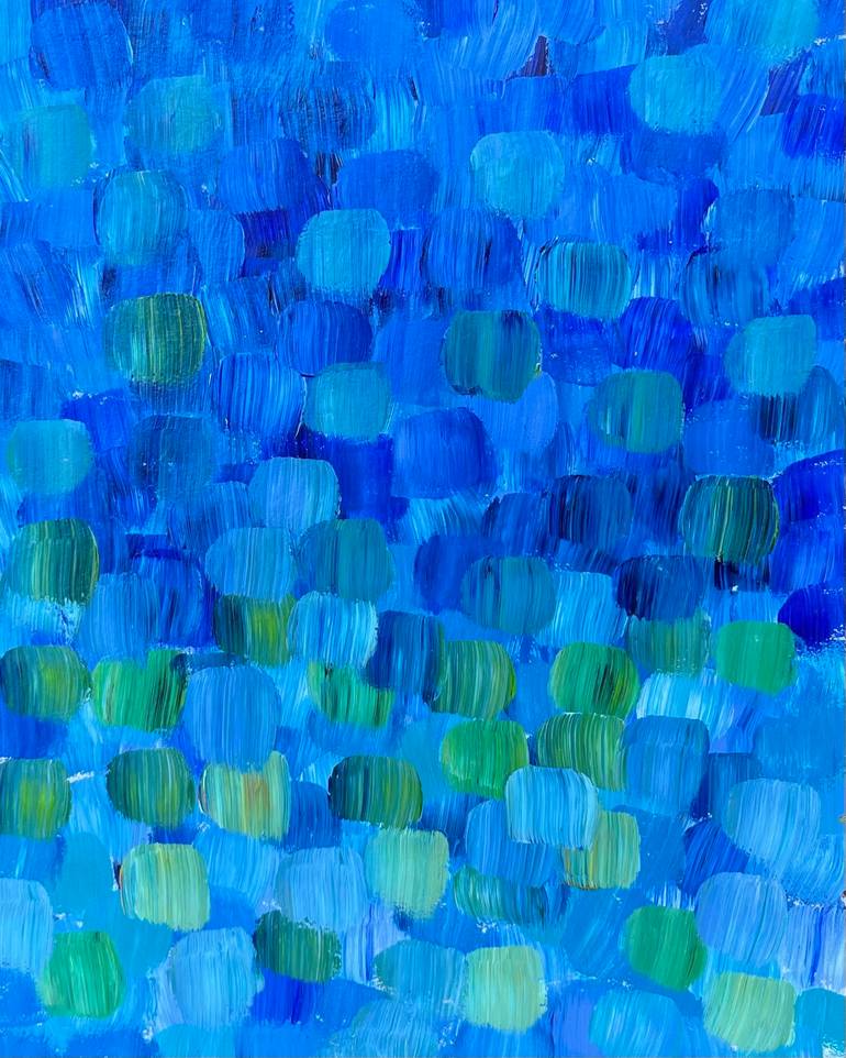 Original Abstract Painting by Sarah Cb Guthrie | Abstract Art on Paper | Late Afternoon by the Lake