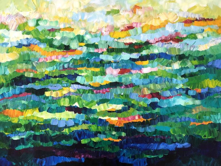 Original Impressionism Abstract Painting by Sarah CB Guthrie