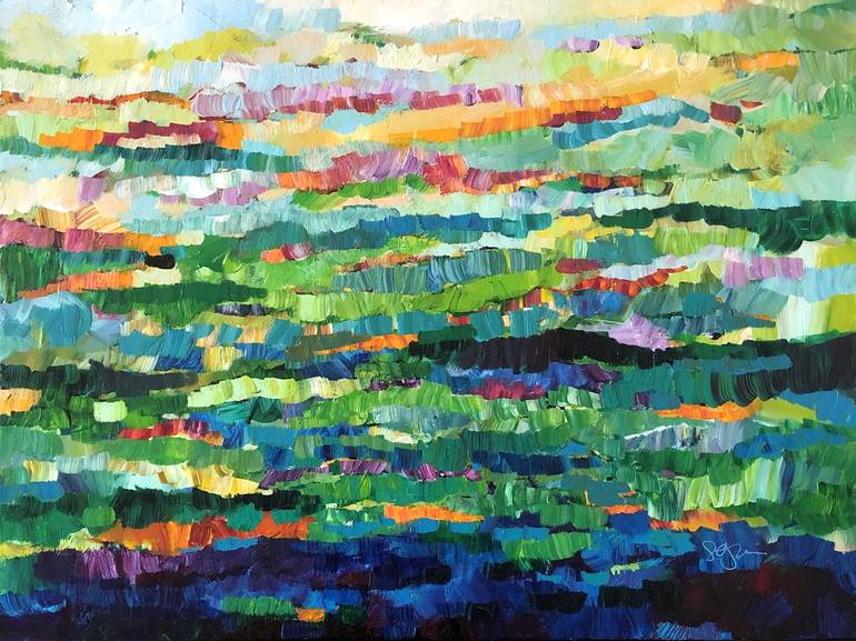 Original Impressionism Abstract Painting by Sarah CB Guthrie