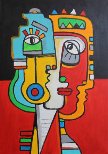 Print of Abstract People Paintings by Aramais Alaverdyan
