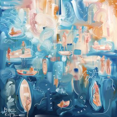 Original Abstract Expressionism Abstract Paintings by Michel Katz