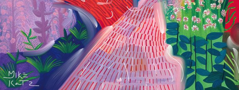 Original Algorithmic Abstract Painting by Michel Katz