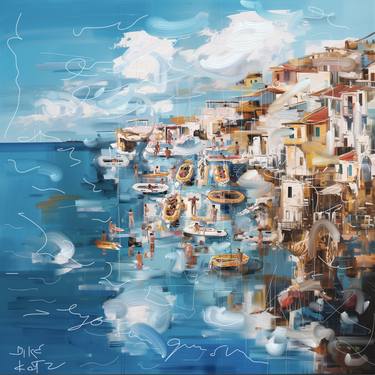 Original Artificial Intelligence Abstract Paintings by Michel Katz