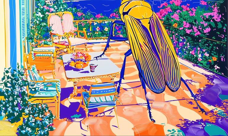 Original Abstract Beach Painting by Michel Katz