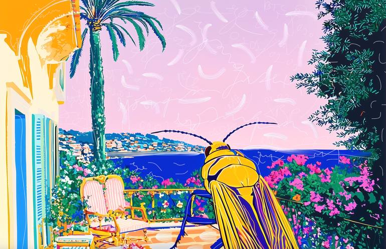 Original Abstract Beach Painting by Michel Katz