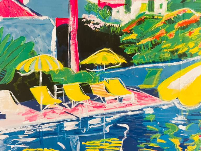 Original Abstract Expressionism Beach Mixed Media by Michel Katz