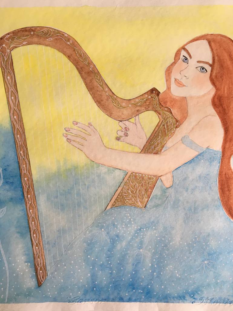 Original Art Deco Music Painting by Sabrina Pellegrino