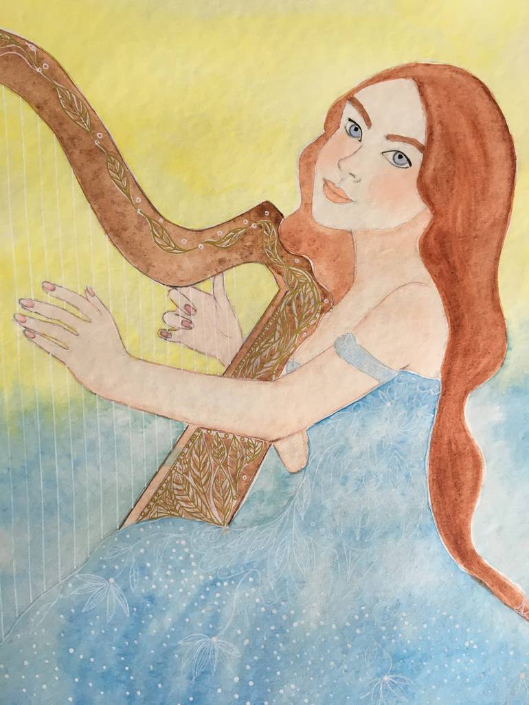 Original Art Deco Music Painting by Sabrina Pellegrino