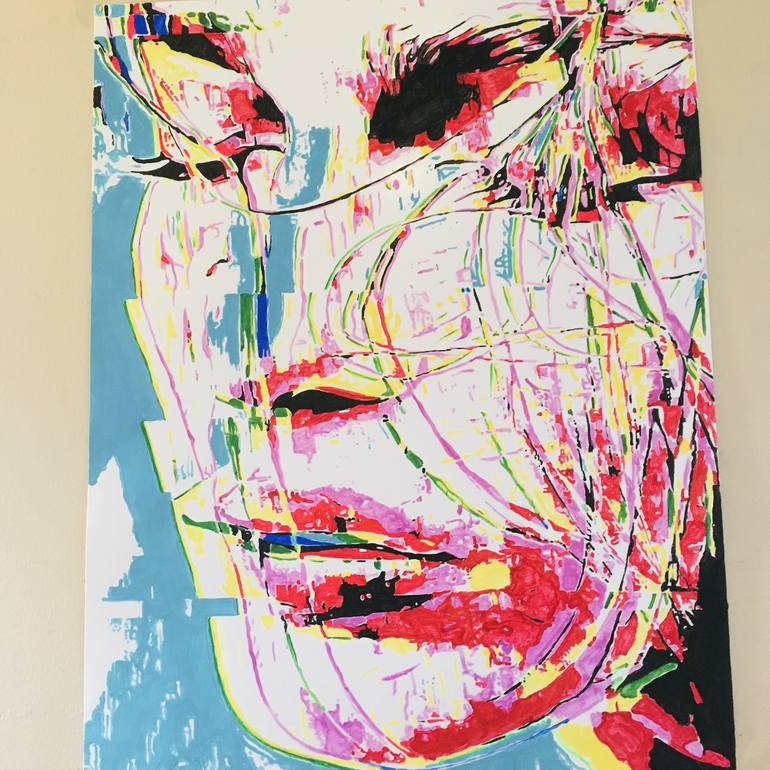 Original Pop Art Portrait Painting by Eugene KickIOco