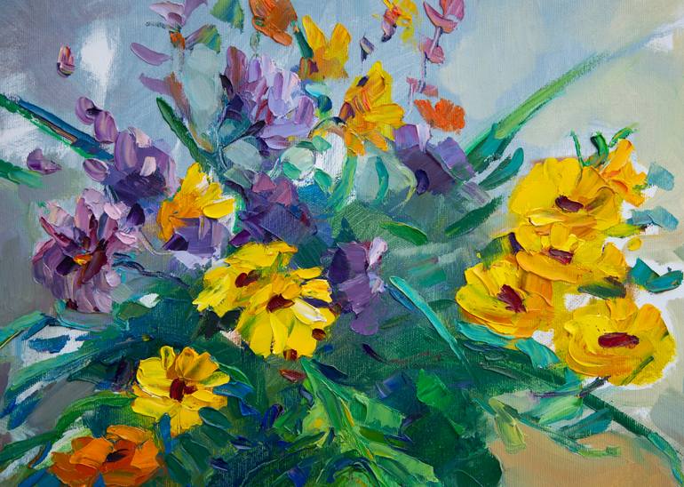Original Expressionism Floral Painting by Arus Pashikyan