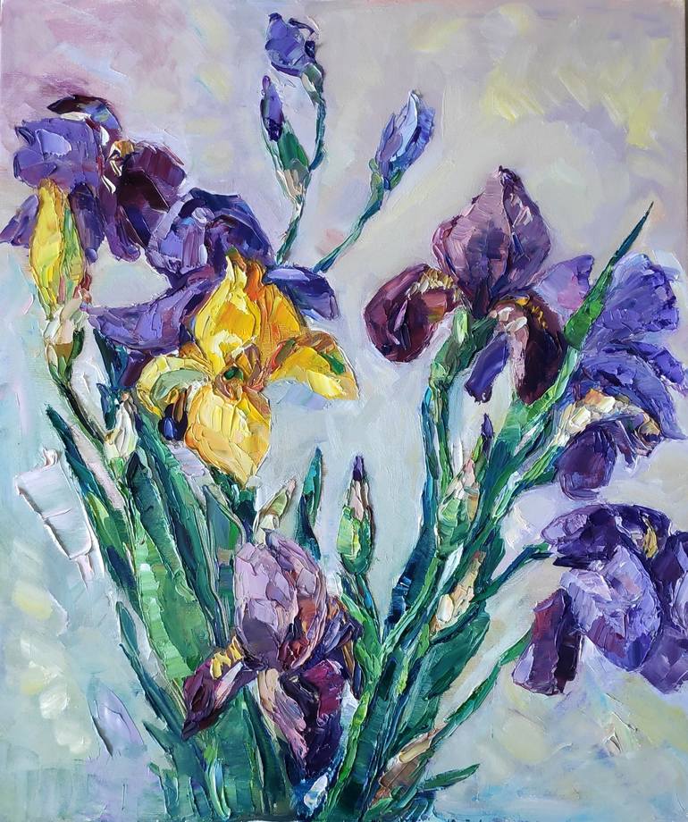 Irises Painting by Arus Pashikyan | Saatchi Art