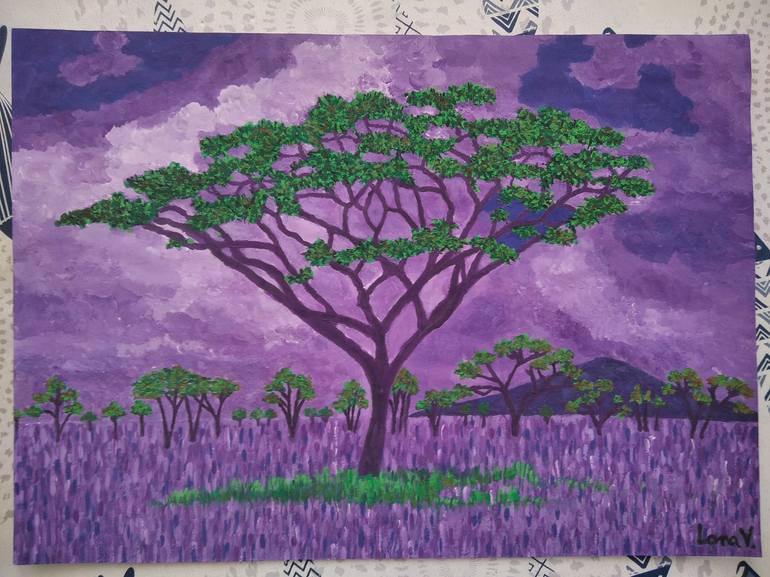 Original Tree Painting by LanaV Art