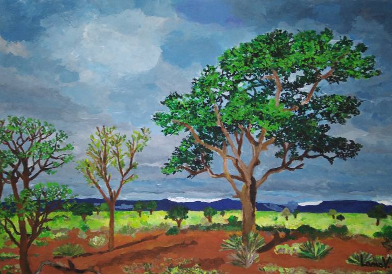 Original Expressionism Landscape Painting by Lana V Art