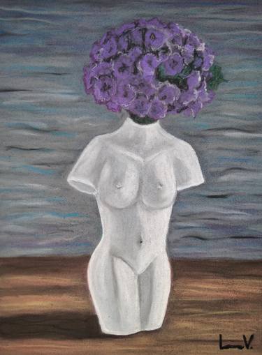 Violet Flowers In a Female Body Vase thumb