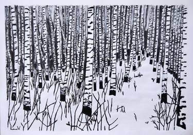 Winter Scene IX (Birches) (Limited  edition of 3 prints) thumb