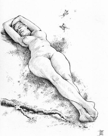Original Figurative Nude Drawings by Joeri Van Royen