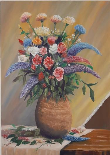 Original Floral Painting by Khaled Kodsy