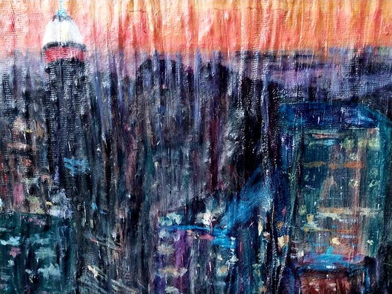 Original Art Deco Cities Painting by Ayesha Idrees