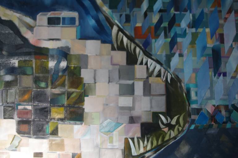 Original Abstract Architecture Painting by Irene Di Amore