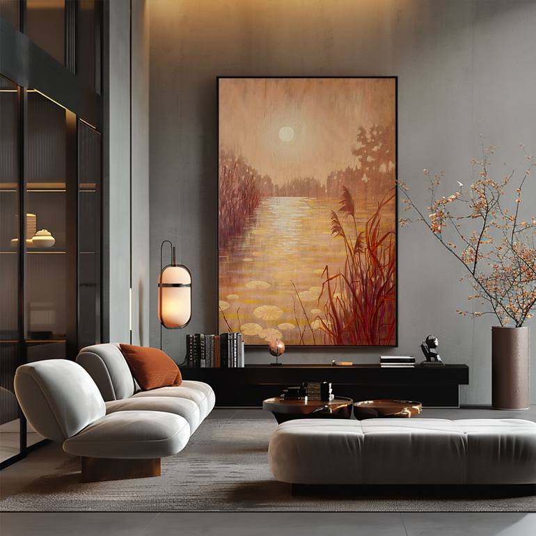 Original Abstract Landscape Painting by Ekaterina Prisich