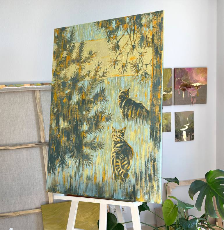 Original Impressionism Animal Painting by Ekaterina Prisich