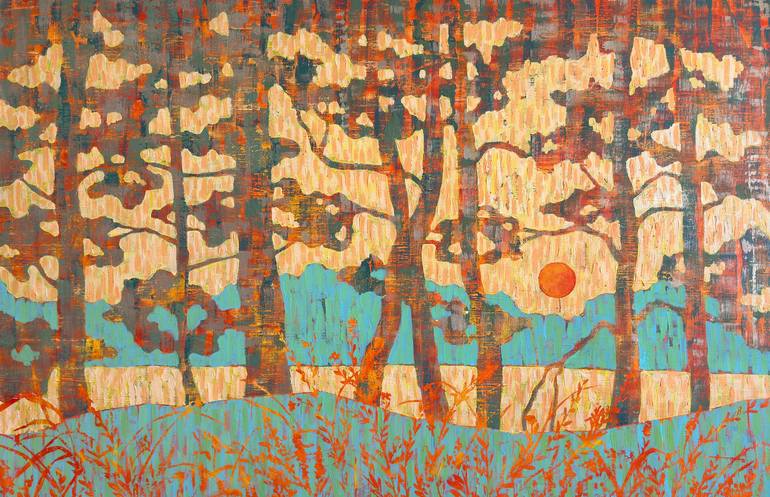 Original Abstract Landscape Paintings by Ekaterina Prisich