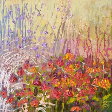 Original Abstract Floral Paintings by Ekaterina Prisich