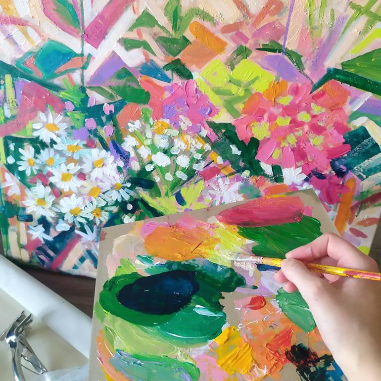 Original Impressionism Abstract Painting by Ekaterina Prisich