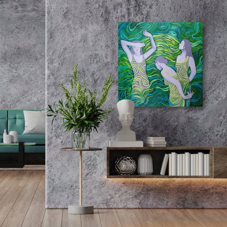 Original Abstract Women Painting by Ekaterina Prisich
