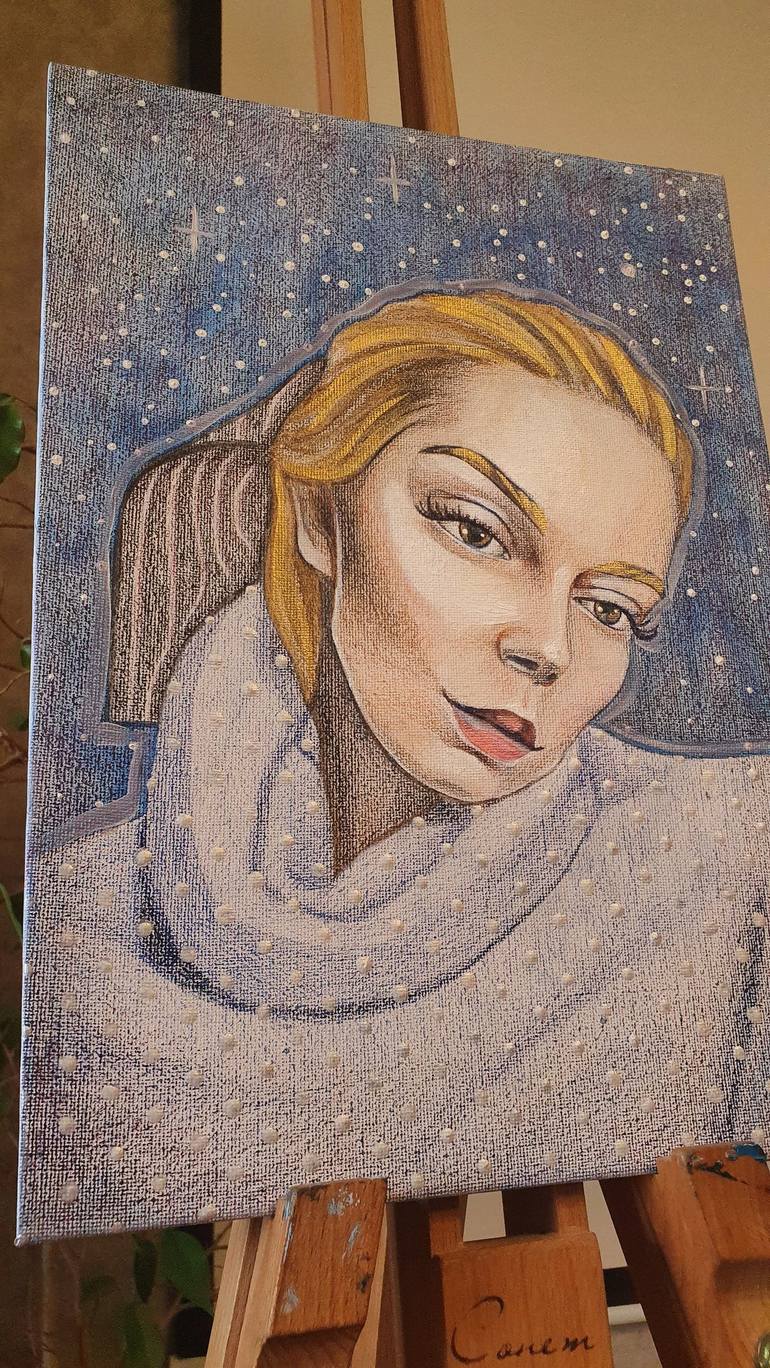 Original Art Deco Portrait Painting by Elena Danilov