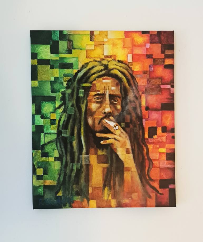 Original Cubism Pop Culture/Celebrity Painting by Roger Brennan
