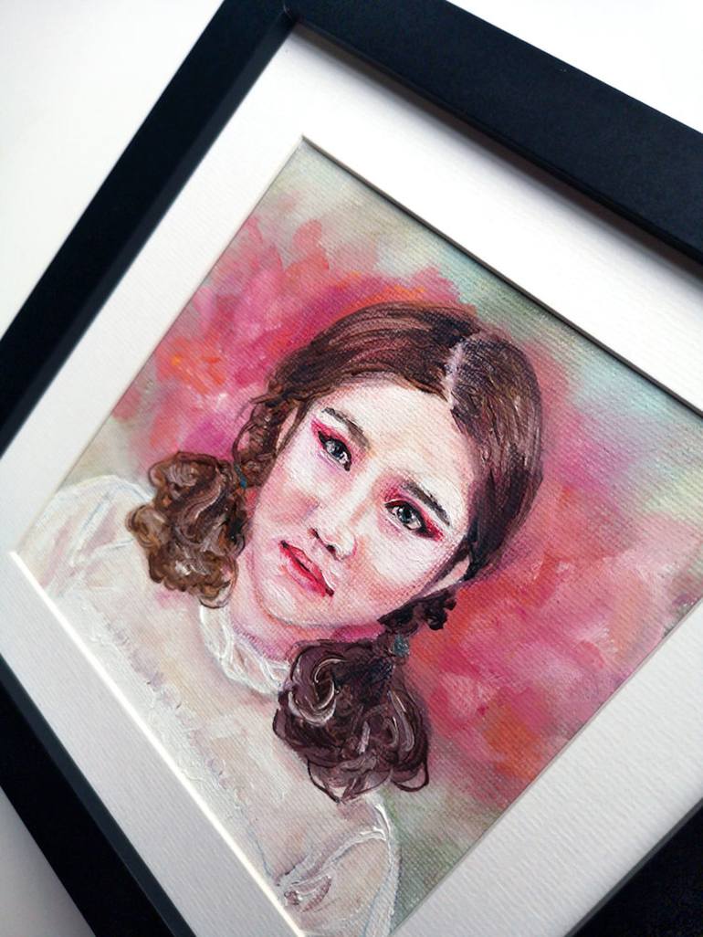 Original Portrait Painting by Nona Gallery