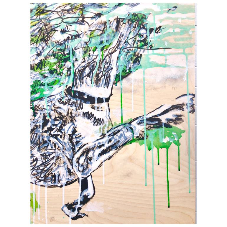 Original Expressionism Animal Drawing by Mark Flake