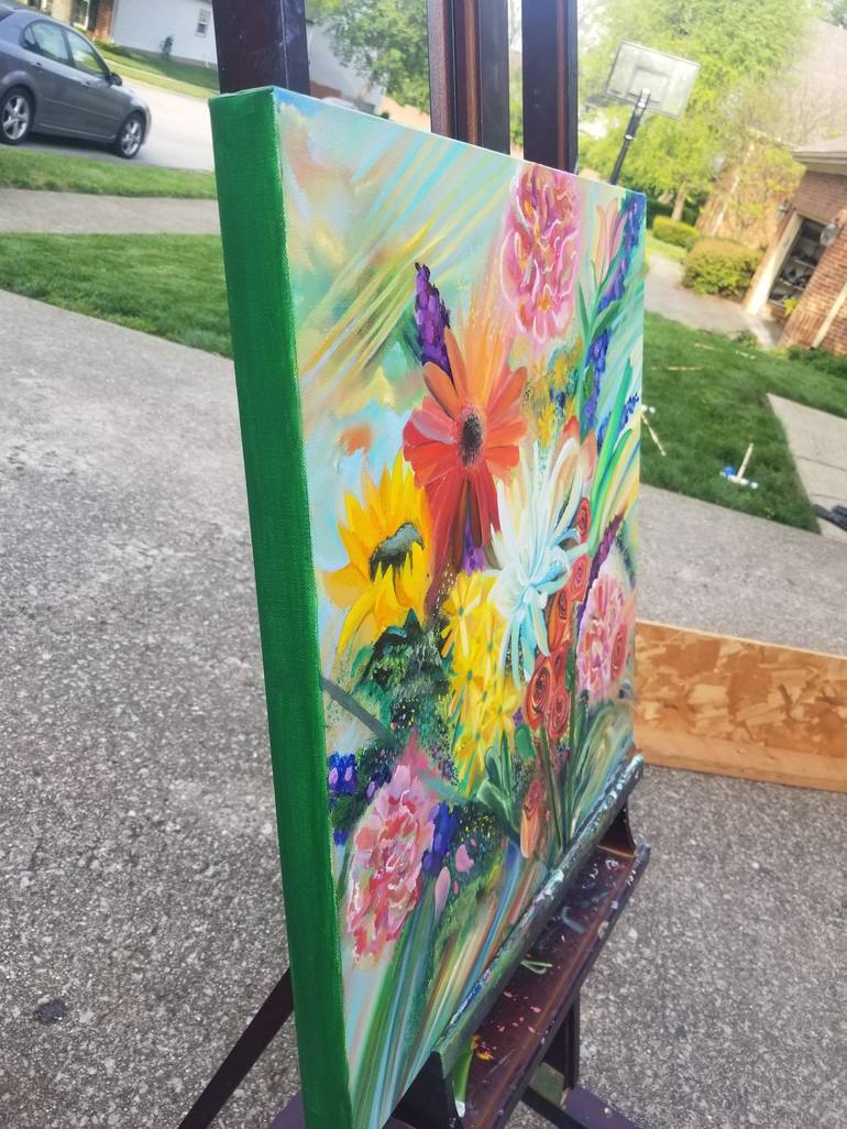 Original Expressionism Floral Painting by Kristin Smith