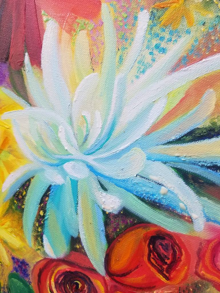 Original Expressionism Floral Painting by Kristin Smith