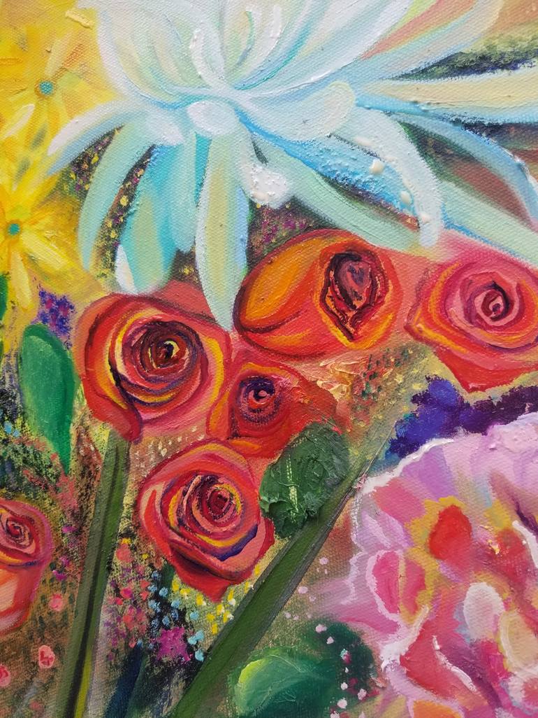 Original Expressionism Floral Painting by Kristin Smith