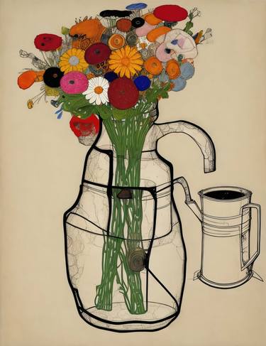 Depictig Minimalistic 02, flowers, vase, fine, nature, boho, chic thumb