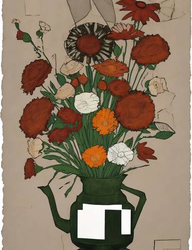 Print of Art Deco Floral Digital by Patricia Nascimento