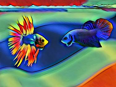Print of Art Deco Fish Mixed Media by Patricia Nascimento