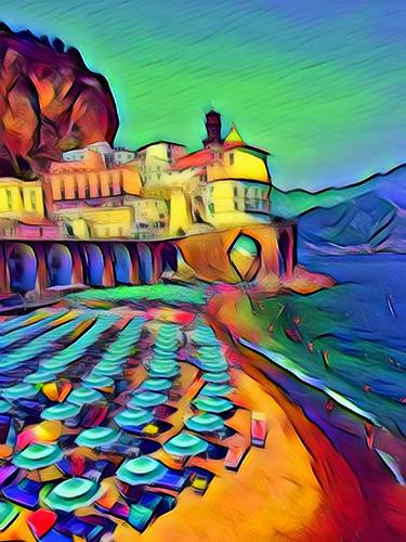 Italy vibrants, painting, beach, colors, summer thumb